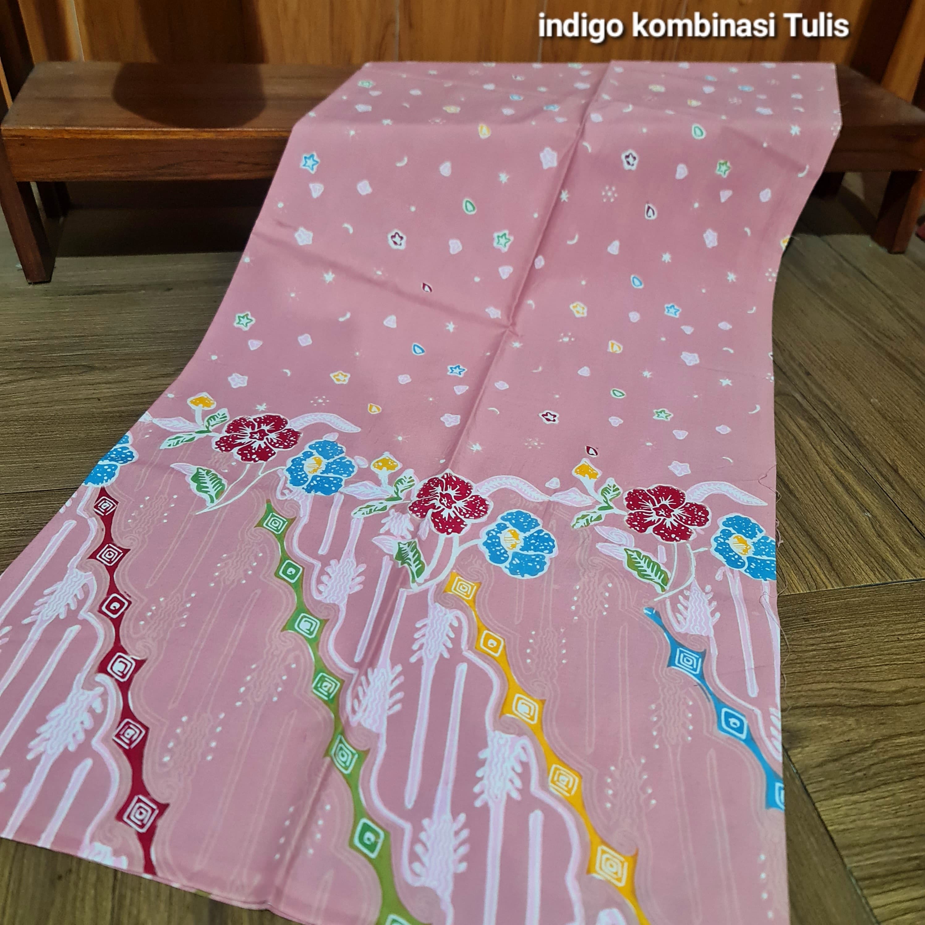 Kain Batik kombinasi Tulis Indigo I01