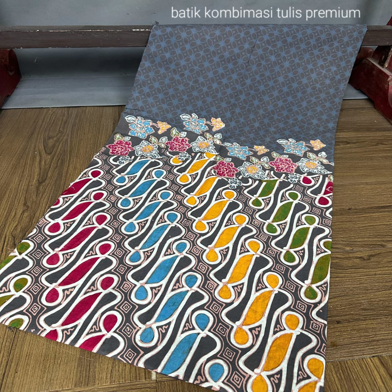 Kain Batik Kombinasi Tulis indigo S026