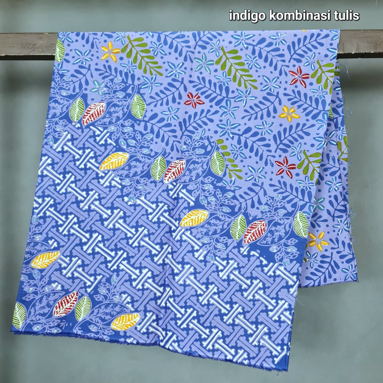 Kain Batik Kombinasi Tulis Indigo premium I001