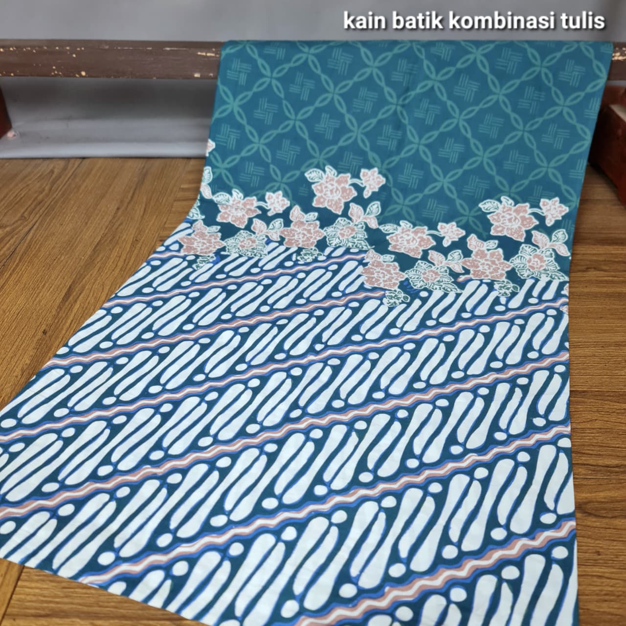 Kain Batik Kombinasi Tulis Indigo premium I005