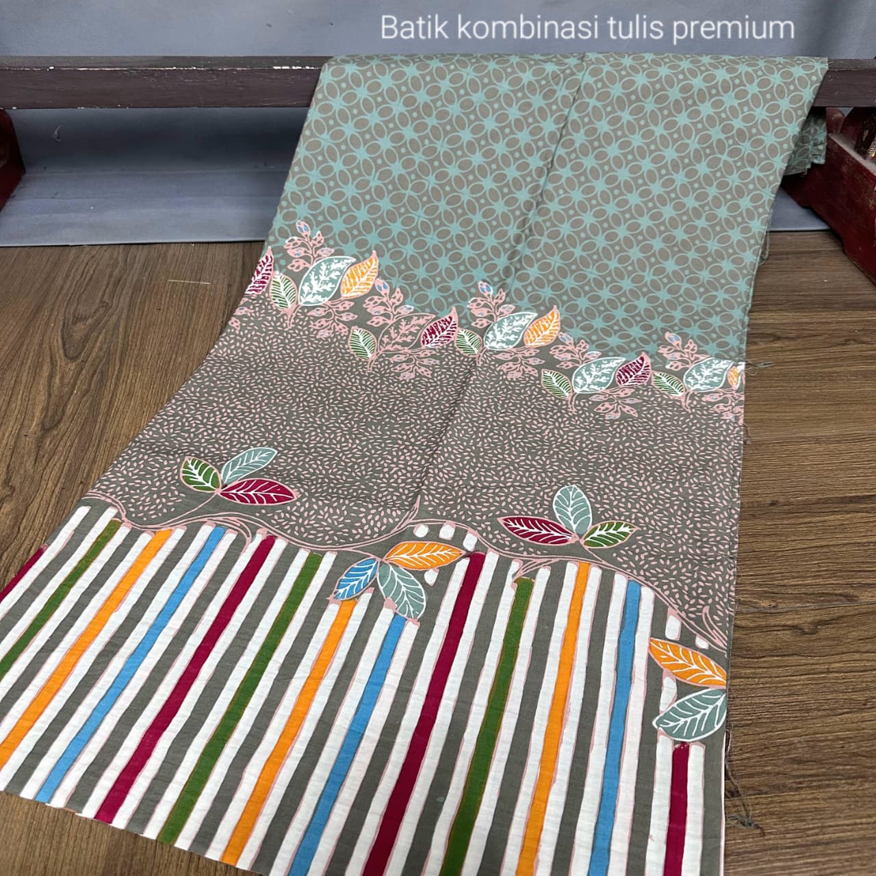 Kain Batik Kombinasi Tulis Indigo premium I008