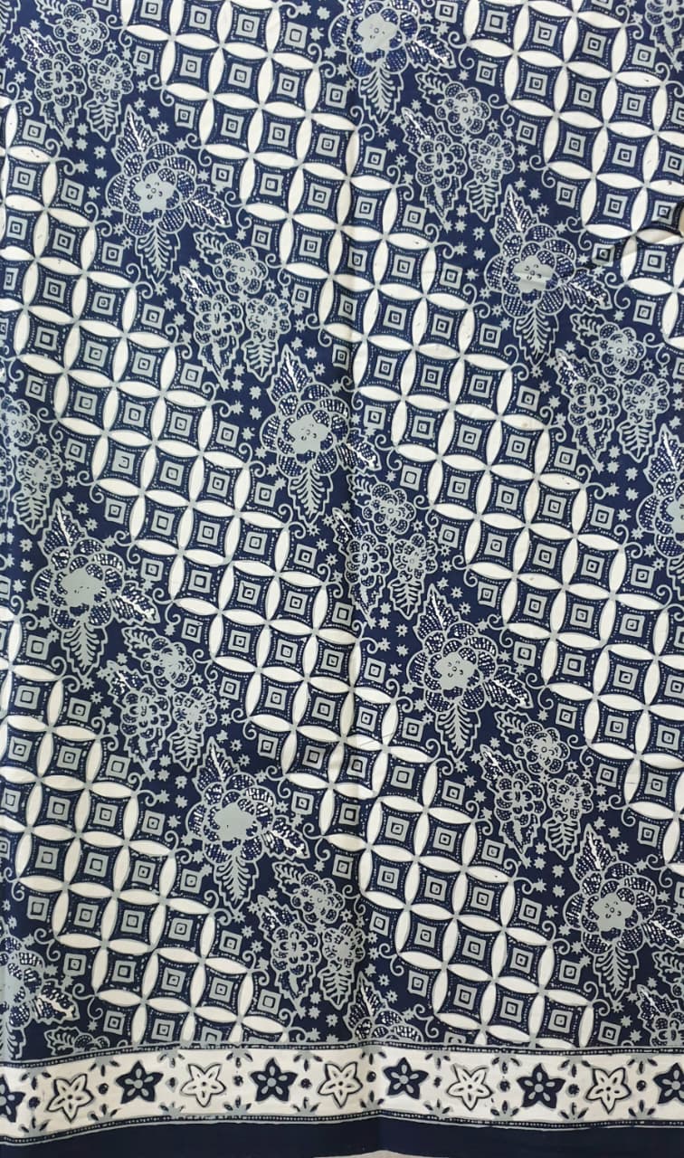 Kan Batik Kombinasi Tulis Indigo  Premium S04176